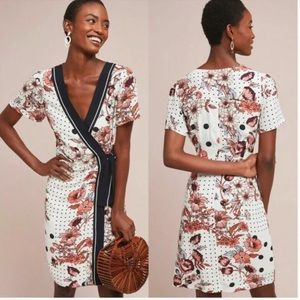 Anthropologie Maeve Aubrey Floral Wrap Dress Size4
